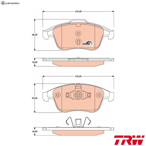 Brake pad set disc - set,